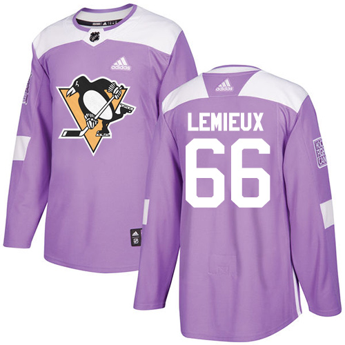 Adidas Penguins #66 Mario Lemieux Purple Authentic Fights Cancer Stitched NHL Jersey