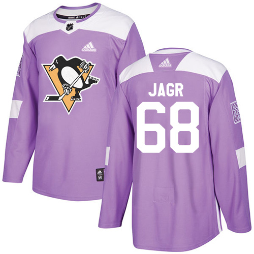 Adidas Penguins #68 Jaromir Jagr Purple Authentic Fights Cancer Stitched NHL Jersey