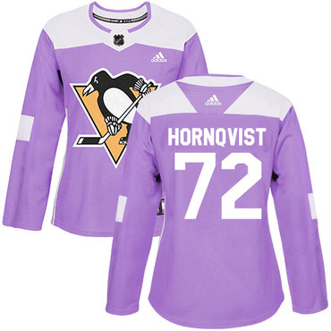 Adidas Penguins #72 Patric Hornqvist Purple Authentic Fights Cancer Women's Stitched NHL Jersey