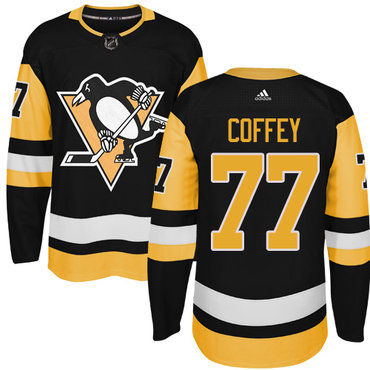 Adidas Penguins #77 Paul Coffey Black Alternate Authentic Stitched NHL Jersey