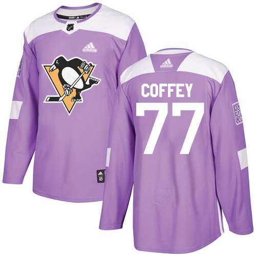 Adidas Penguins #77 Paul Coffey Purple Authentic Fights Cancer Stitched NHL Jersey