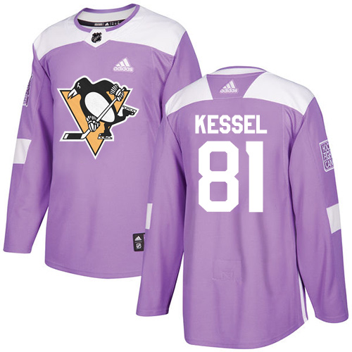 Adidas Penguins #81 Phil Kessel Purple Authentic Fights Cancer Stitched NHL Jersey
