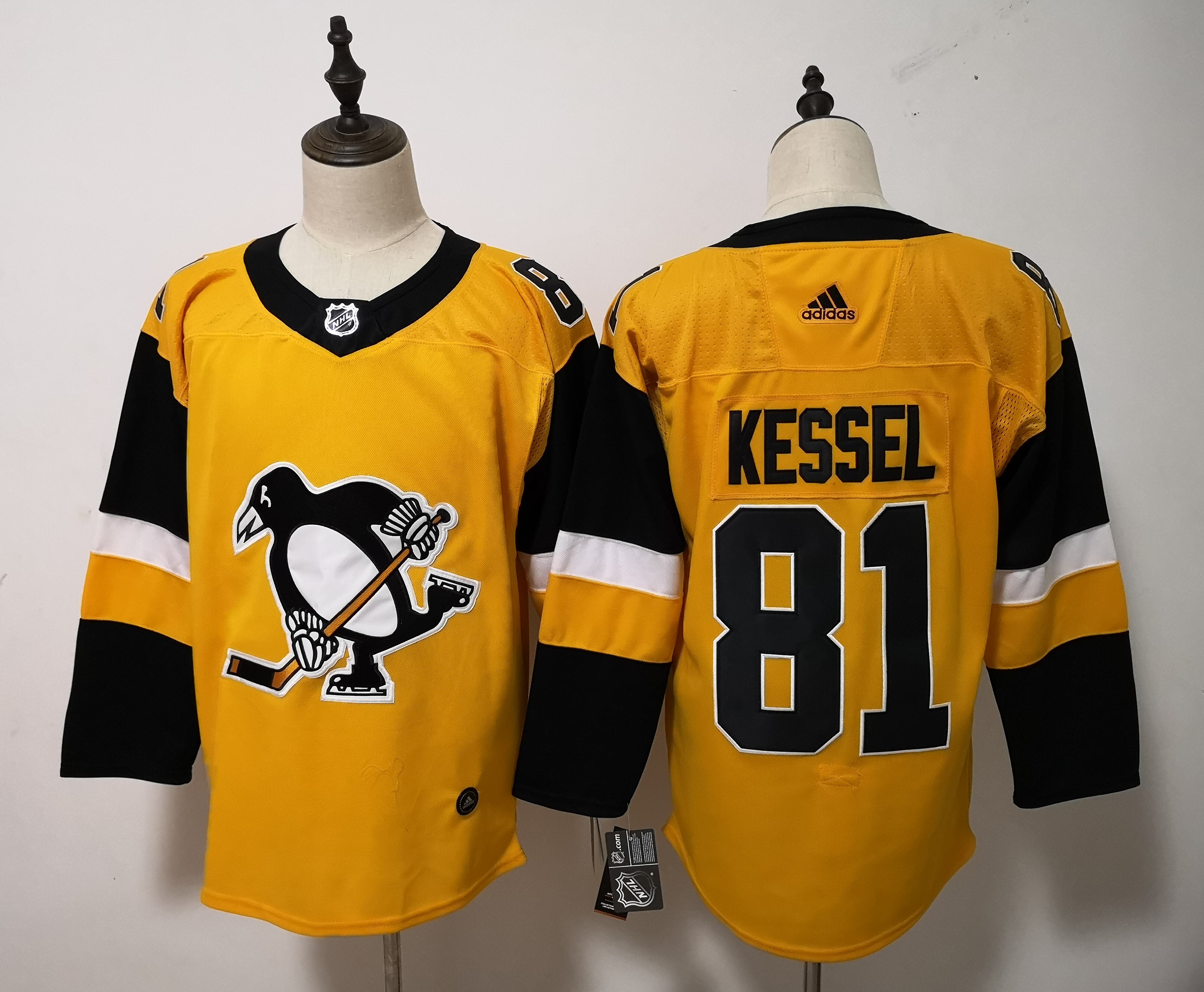 Adidas Penguins #81 Phil Kessel Yellow Alternate Stitched NHL Jersey