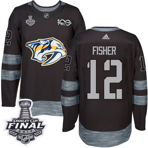 Adidas Predators #12 Mike Fisher Black 1917-2017 100th Anniversary Stanley Cup Final Patch Stitched NHL Jersey Adidas Predators #12 Mike Fisher Black 1917-2017 100th Anniversary Stanley Cup Final Patch Stitched NHL Jersey