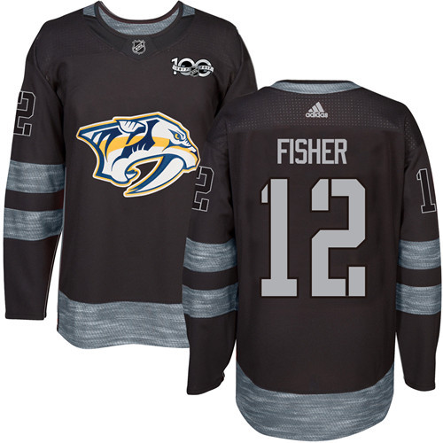 Adidas Predators #12 Mike Fisher Black 1917-2017 100th Anniversary Stitched NHL Jersey Adidas Predators #12 Mike Fisher Black 1917-2017 100th Anniversary Stitched NHL Jersey