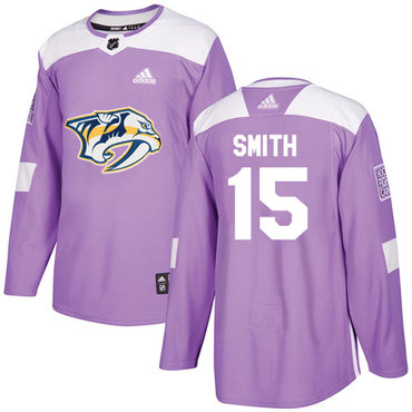 Adidas Predators #15 Craig Smith Purple Authentic Fights Cancer Stitched NHL Jersey Adidas Predators #15 Craig Smith Purple Authentic Fights Cancer Stitched NHL Jersey