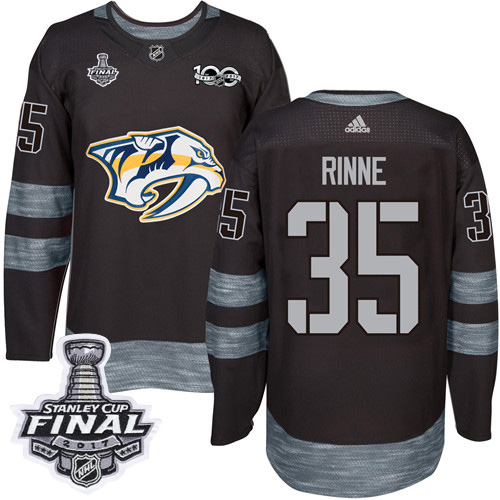 Adidas Predators #35 Pekka Rinne Black 1917-2017 100th Anniversary Stanley Cup Final Patch Stitched NHL Jersey Adidas Predators #35 Pekka Rinne Black 1917-2017 100th Anniversary Stanley Cup Final Patch Stitched NHL Jersey