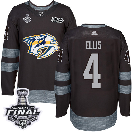 Adidas Predators #4 Ryan Ellis Black 1917-2017 100th Anniversary 2017 Stanley Cup Final Patch Stitched NHL Jersey Adidas Predators #4 Ryan Ellis Black 1917-2017 100th Anniversary 2017 Stanley Cup Final Patch Stitched NHL Jersey