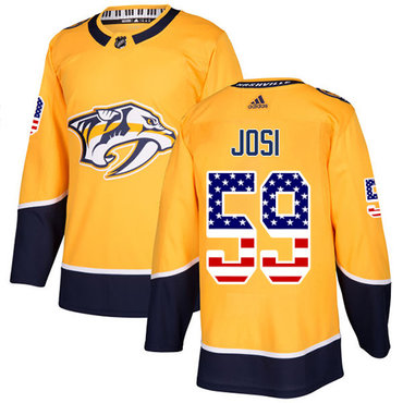 Adidas Predators #59 Roman Josi Yellow Home Authentic USA Flag Stitched Youth NHL Jersey Adidas Predators #59 Roman Josi Yellow Home Authentic USA Flag Stitched Youth NHL Jersey