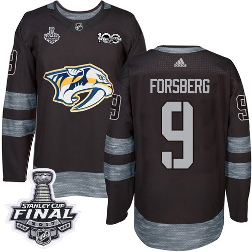 Adidas Predators #9 Filip Forsberg Black 1917-2017 100th Anniversary Stanley Cup Final Patch Stitched NHL Jersey Adidas Predators #9 Filip Forsberg Black 1917-2017 100th Anniversary Stanley Cup Final Patch Stitched NHL Jersey