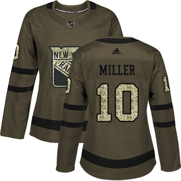 Adidas Rangers #10 J.T. Miller Green Salute to Service Women's Stitched NHL Jersey Adidas Rangers #10 J.T. Miller Green Salute to Service Women's Stitched NHL Jersey