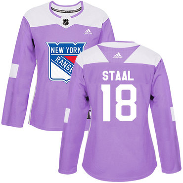 Adidas Rangers #18 Marc Staal Purple Authentic Fights Cancer Women's Stitched NHL Jersey
