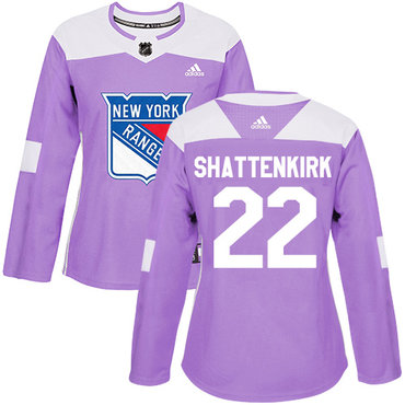 Adidas Rangers #22 Kevin Shattenkirk Purple Authentic Fights Cancer Women's Stitched NHL Jersey