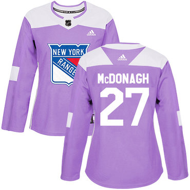 Adidas Rangers #27 Ryan McDonagh Purple Authentic Fights Cancer Women's Stitched NHL Jersey