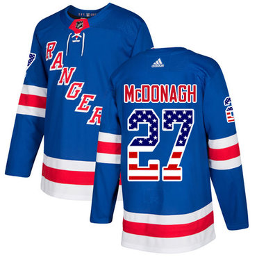 Adidas Rangers #27 Ryan McDonagh Royal Blue Home Authentic USA Flag Stitched Youth NHL Jersey