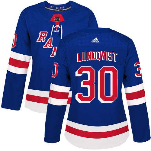 Adidas Rangers #30 Henrik Lundqvist Royal Blue Home Authentic Women's Stitched NHL Jersey Adidas Rangers #30 Henrik Lundqvist Royal Blue Home Authentic Women's Stitched NHL Jersey
