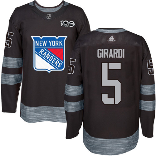 Adidas Rangers #5 Dan Girardi Black 1917-2017 100th Anniversary Stitched NHL Jersey