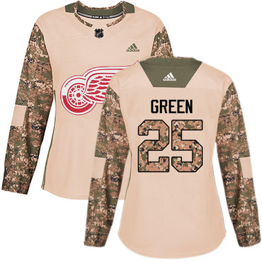 Adidas Red Wings #25 Mike Green Camo Authentic 2017 Veterans Day Women's Stitched NHL Jersey