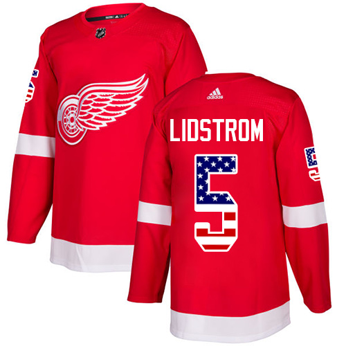 Adidas Red Wings #5 Nicklas Lidstrom Red Home Authentic USA Flag Stitched Youth NHL Jersey Adidas Red Wings #5 Nicklas Lidstrom Red Home Authentic USA Flag Stitched Youth NHL Jersey