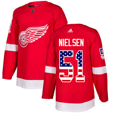 Adidas Red Wings #51 Frans Nielsen Red Home Authentic USA Flag Stitched Youth NHL Jersey Adidas Red Wings #51 Frans Nielsen Red Home Authentic USA Flag Stitched Youth NHL Jersey