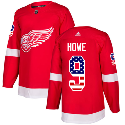 Adidas Red Wings #9 Gordie Howe Red Home Authentic USA Flag Stitched Youth NHL Jersey Adidas Red Wings #9 Gordie Howe Red Home Authentic USA Flag Stitched Youth NHL Jersey