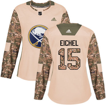 Adidas Sabres #15 Jack Eichel Camo Authentic 2017 Veterans Day Women's Stitched NHL Jersey