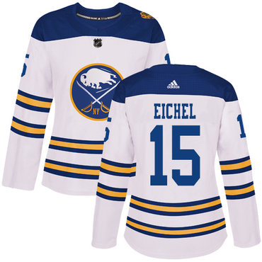 Adidas Sabres #15 Jack Eichel White Authentic 2018 Winter Classic Women's Stitched NHL Jersey