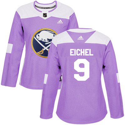 Adidas Sabres #9 Jack Eichel Purple Authentic Fights Cancer Women's Stitched NHL Jersey