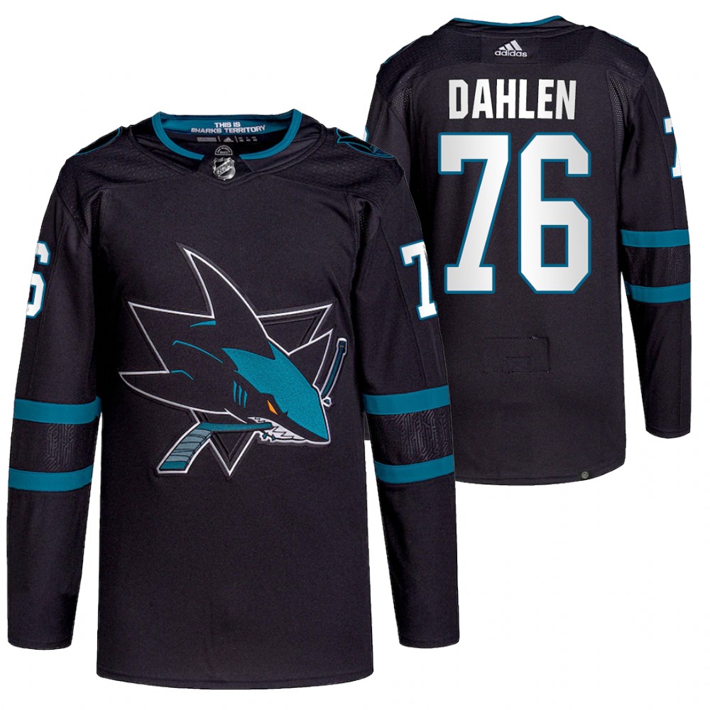 Adidas San Jose Sharks #76 Jonathan Dahlen Black Alternate Authentic Stitched NHL Jersey Adidas San Jose Sharks #76 Jonathan Dahlen Black Alternate Authentic Stitched NHL Jersey