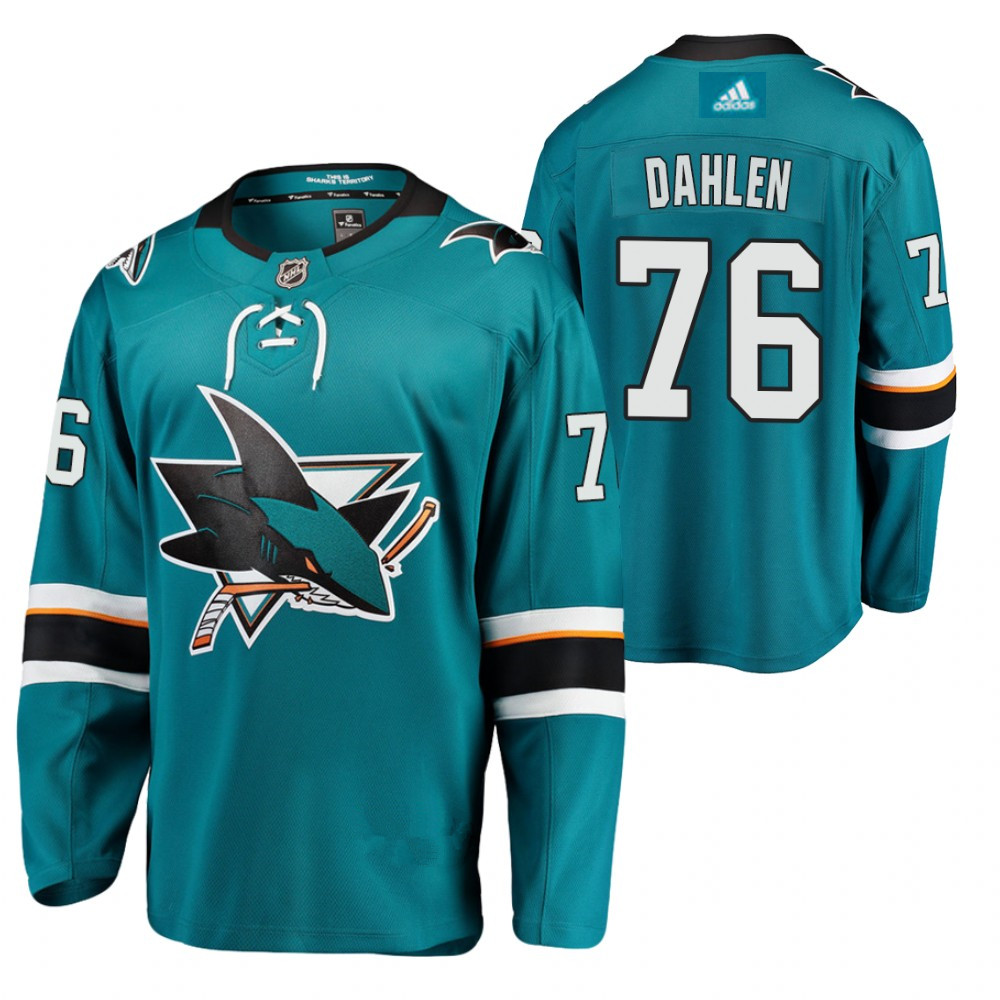 Adidas San Jose Sharks #76 Jonathan Dahlen Teal Home Authentic Stitched NHL Jersey Adidas San Jose Sharks #76 Jonathan Dahlen Teal Home Authentic Stitched NHL Jersey