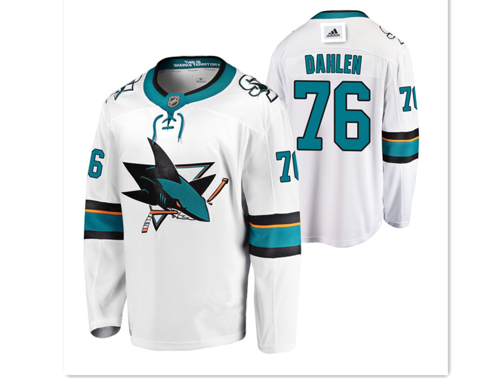 Adidas San Jose Sharks #76 Jonathan Dahlen White Road Authentic Stitched NHL Jersey Adidas San Jose Sharks #76 Jonathan Dahlen White Road Authentic Stitched NHL Jersey