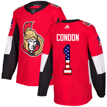 Adidas Senators #1 Mike Condon Red Home Authentic USA Flag Stitched Youth NHL Jersey Adidas Senators #1 Mike Condon Red Home Authentic USA Flag Stitched Youth NHL Jersey
