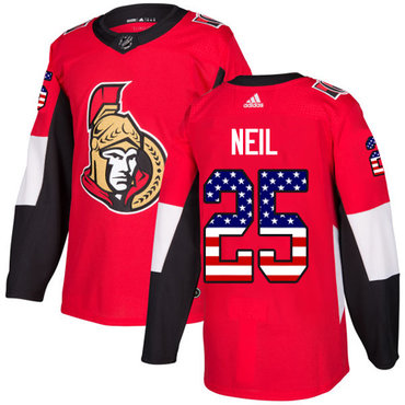Adidas Senators #25 Chris Neil Red Home Authentic USA Flag Stitched Youth NHL Jersey Adidas Senators #25 Chris Neil Red Home Authentic USA Flag Stitched Youth NHL Jersey