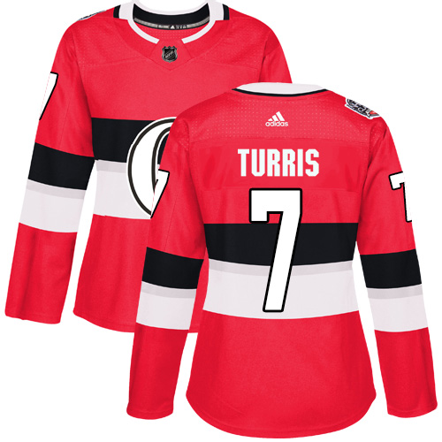 Adidas Senators #7 Kyle Turris Red Authentic 2017 100 Classic Women's Stitched NHL Jersey