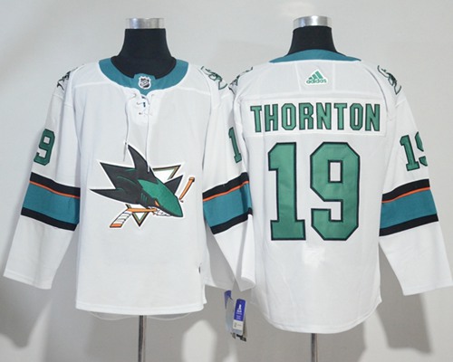 Adidas Sharks #19 Joe Thornton White Road Authentic Stitched NHL Jersey Adidas Sharks #19 Joe Thornton White Road Authentic Stitched NHL Jersey