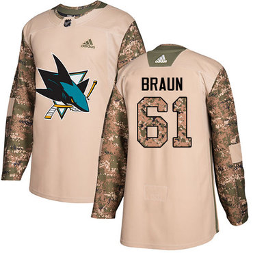 Adidas Sharks #61 Justin Braun Camo Authentic 2017 Veterans Day Stitched NHL Jersey Adidas Sharks #61 Justin Braun Camo Authentic 2017 Veterans Day Stitched NHL Jersey