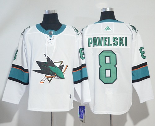 Adidas Sharks #8 Joe Pavelski White Road Authentic Stitched NHL Jersey Adidas Sharks #8 Joe Pavelski White Road Authentic Stitched NHL Jersey