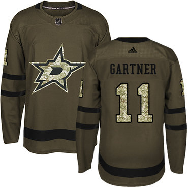Adidas Stars #11 Mike Gartner Green Salute to Service Stitched NHL Jersey