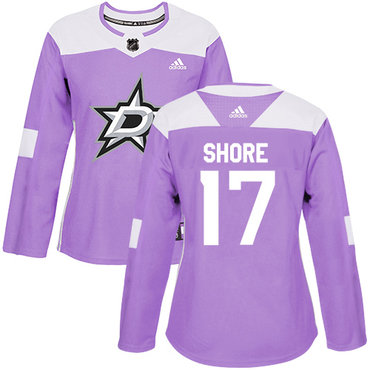 Adidas Stars #17 Devin Shore Purple Authentic Fights Cancer Women's Stitched NHL Jersey Adidas Stars #17 Devin Shore Purple Authentic Fights Cancer Women's Stitched NHL Jersey