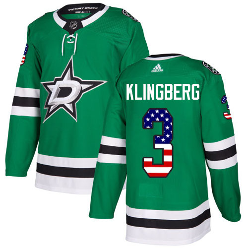 Adidas Stars #3 John Klingberg Green Home Authentic USA Flag Youth Stitched NHL Jersey Adidas Stars #3 John Klingberg Green Home Authentic USA Flag Youth Stitched NHL Jersey