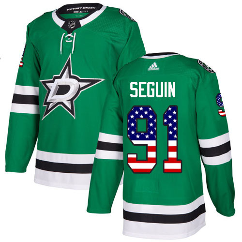Adidas Stars #91 Tyler Seguin Green Home Authentic USA Flag Youth Stitched NHL Jersey Adidas Stars #91 Tyler Seguin Green Home Authentic USA Flag Youth Stitched NHL Jersey
