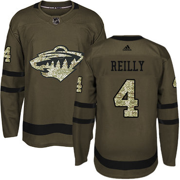 Adidas Wild #4 Mike Reilly Green Salute to Service Stitched Youth NHL Jersey Adidas Wild #4 Mike Reilly Green Salute to Service Stitched Youth NHL Jersey