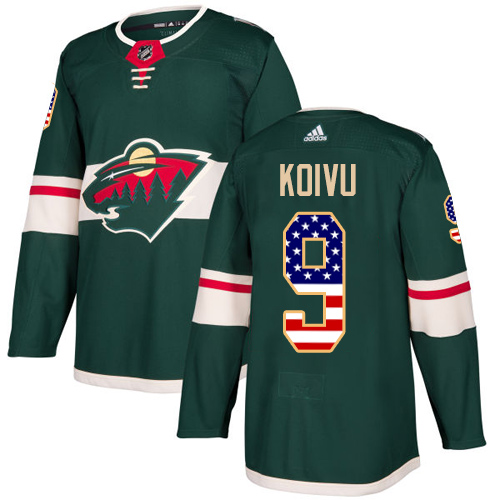 Adidas Wild #9 Mikko Koivu Green Home Authentic USA Flag Stitched Youth NHL Jersey Adidas Wild #9 Mikko Koivu Green Home Authentic USA Flag Stitched Youth NHL Jersey
