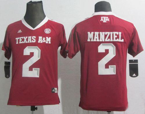 Aggies #2 Johnny Manziel Red SEC Patch Stitched Youth NCAA Jersey Aggies #2 Johnny Manziel Red SEC Patch Stitched Youth NCAA Jersey
