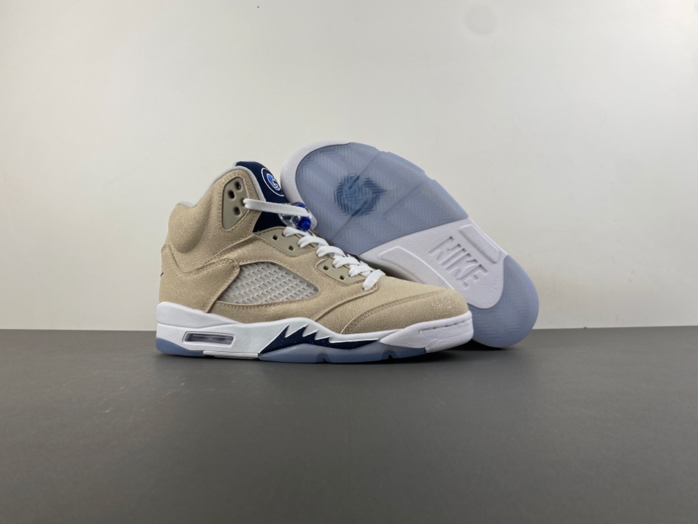 Air Jordan 5 Retro Milk Tea Black Deer Leather Crackle Pattern HQ7978-005