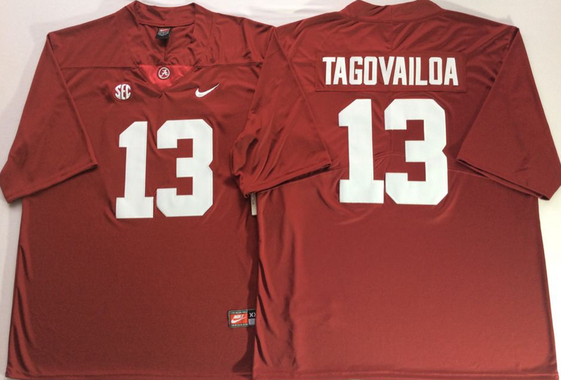 Alabama Crimson Tide 13 Tua Tagovailoa Red Nike College Football Jersey Alabama Crimson Tide 13 Tua Tagovailoa Red Nike College Football Jersey