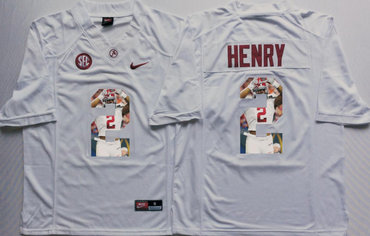 Alabama Crimson Tide 2 Derrick Henry White Portrait Number College Jersey2 Alabama Crimson Tide 2 Derrick Henry White Portrait Number College Jersey2