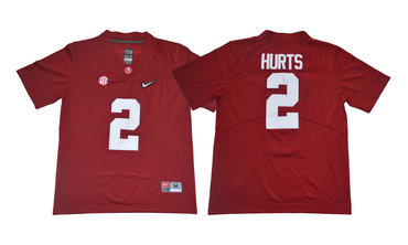 Alabama Crimson Tide 2 Jalen Hurts Red College Football Jersey