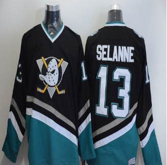 Anaheim Ducks #13 Teemu Selanne Black CCM Throwback Stitched NHL Jersey