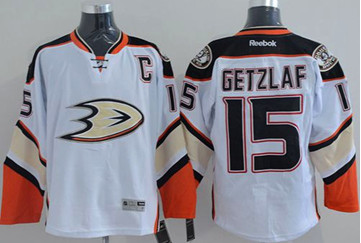 Anaheim Ducks #15 Ryan Getzlaf White New Road Stitched NHL Jersey